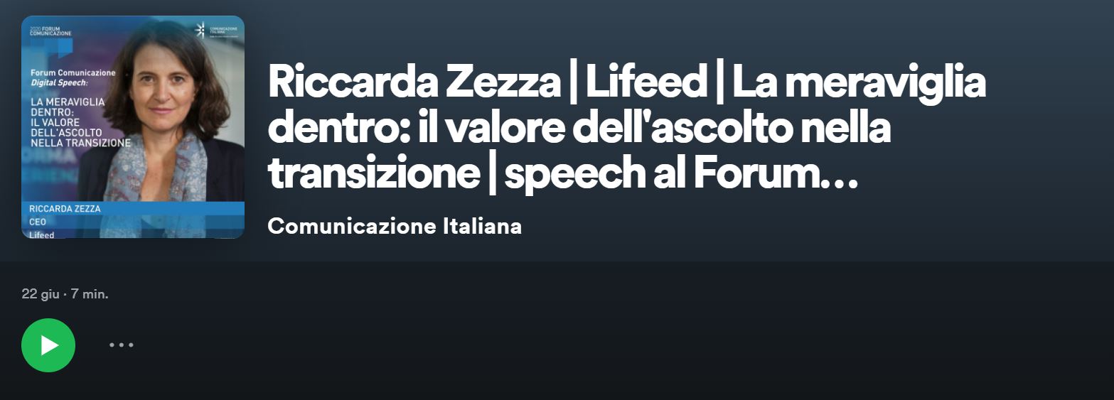 Ascolta il podcast dell'intervento di Riccarda Zezza al Forum della Comunicazione 2020